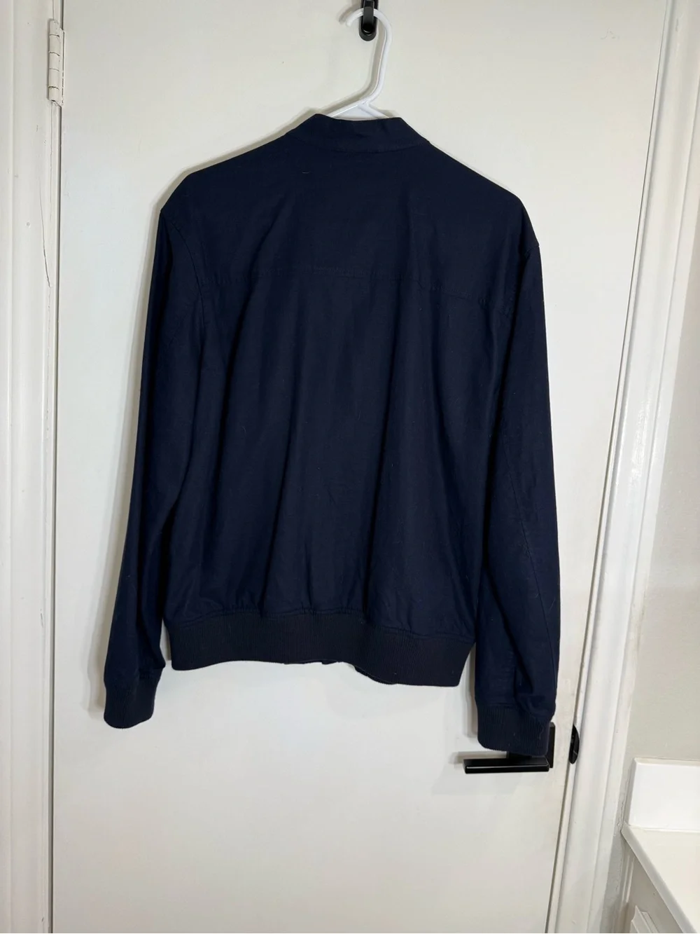 Banana Republic Linen Navy Blue Bomber Jacket